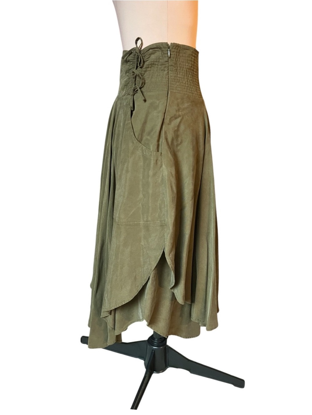 Free People Free Falling Military Green Midi Skirt - Picture 3 of 16